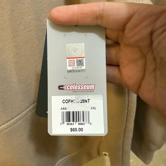 Colosseum University of Arkansas Razorbacks Tan Hoodie Men’s XXL NWT - Picture 7 of 8